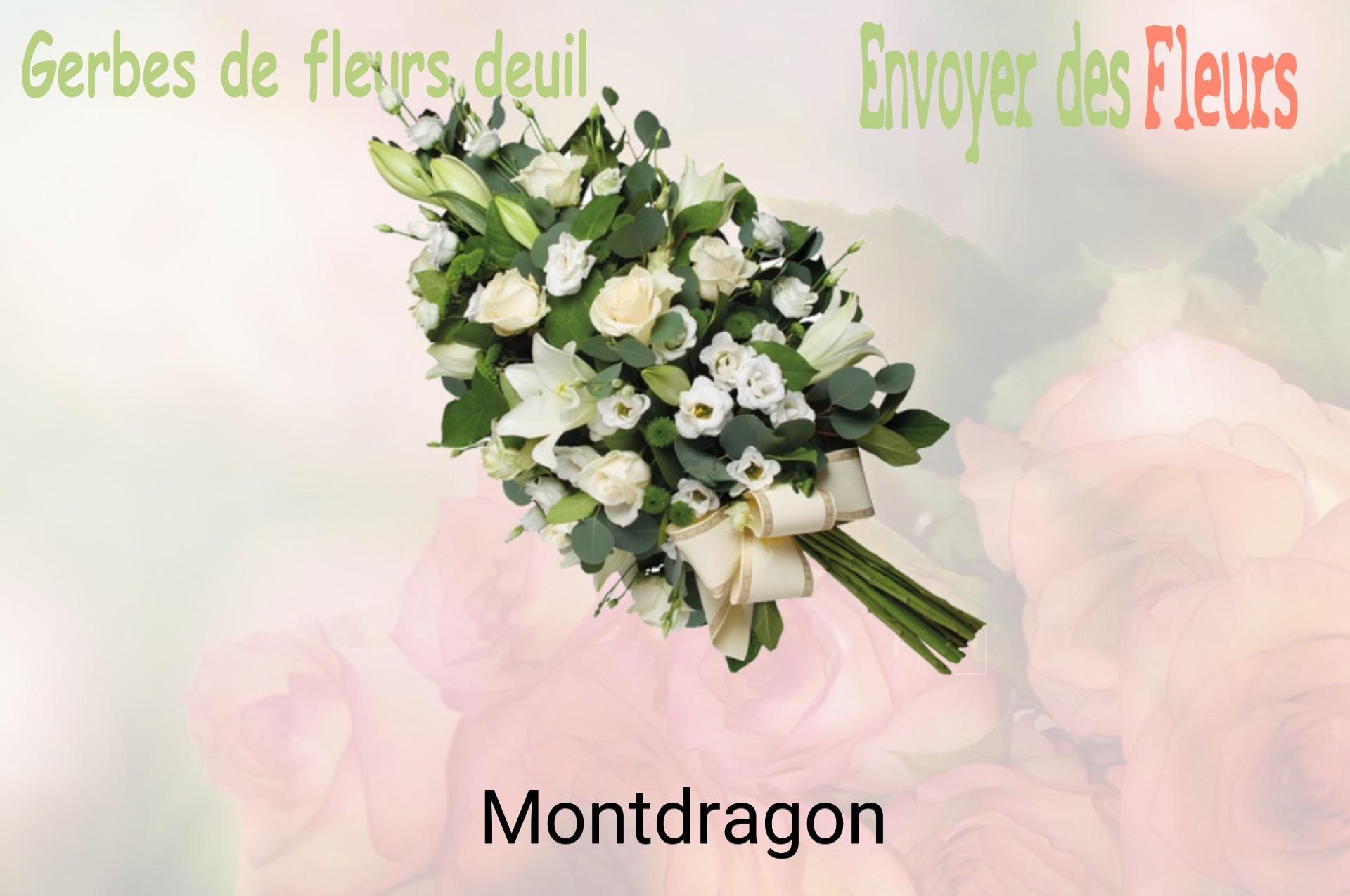 Gerbe de fleurs de deuil livrée à Montdragon